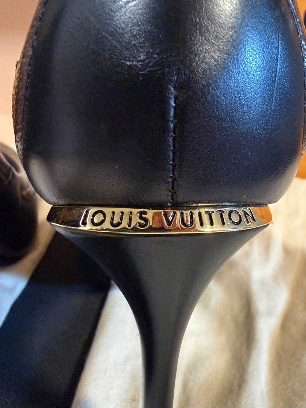 Louis Vuitton Black/Brown Monogram Pointed Toe Stiletto Heels - Picture 9 of 16